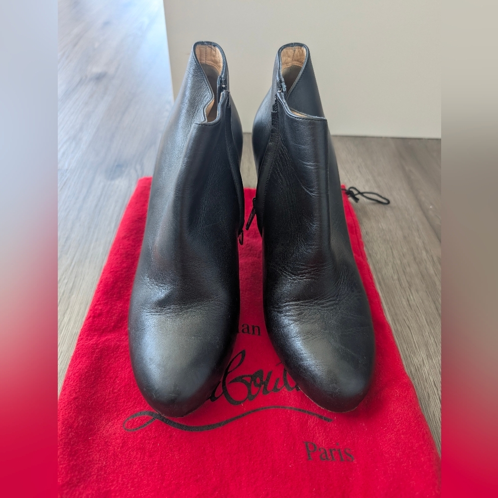 Christian Louboutin Sleek Black Ankle Booties